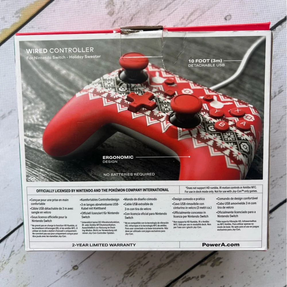 PowerA Nintendo Switch Pokemon Wired Controller NEW IN BOX holiday sweater